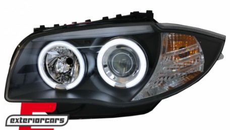 Prednja svjetla CCFL Angel Eyes (crna) / BMW serije 1 E87 E81 E82 E88 (2004-2011), LPBMM6