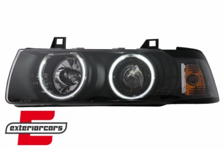 Prednja svjetla CCFL Angel Eyes (crna) / BMW serije 3 E36 (12.1990-08.1999), LPBM68