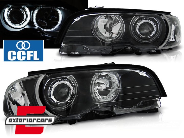 Prednja svjetla CCFL Angel Eyes (crna) / BMW serije 3 E46 Coupe Cabrio (04.1999-03.2003), LPBMB7