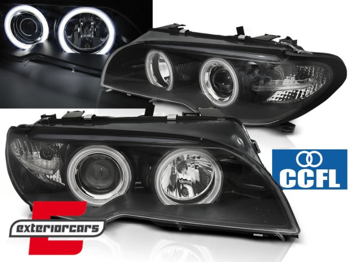 Prednja svjetla CCFL Angel Eyes (crna) / BMW serije 3 E46 Coupe Cabrio (04.2003-2006), LPBMH3