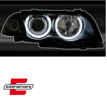 Prednja svjetla CCFL Angel Eyes (crna) / BMW serije 3 E46 limuzina karavan (05.1998-08.2001), LPBM66