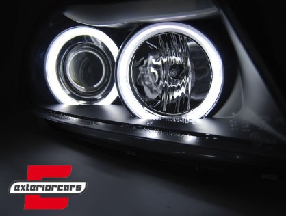Prednja svjetla CCFL Angel Eyes (crna) / BMW serije 3 E90 limuzina E91 karavan (03.2005-08.2008), LPBMH7