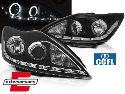 Prednja svjetla CCFL Angel Eyes (crna) / Ford Focus (02.2008-2010), LPFO83