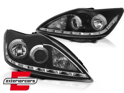 Prednja svjetla CCFL Angel Eyes (crna) / Ford Focus (02.2008-2010), LPFO83