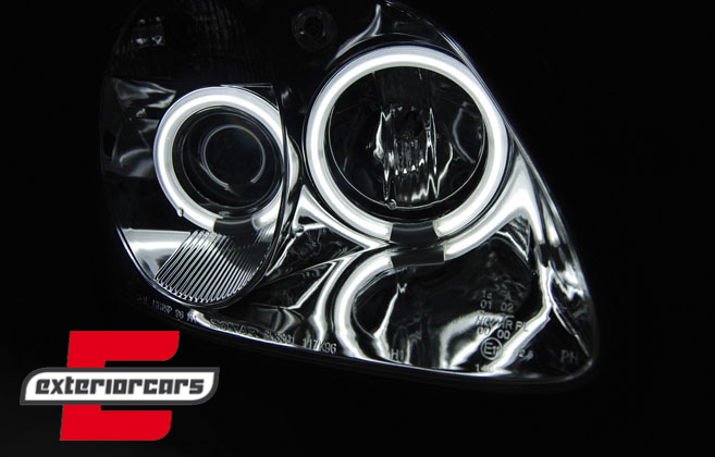 Prednja svjetla CCFL Angel Eyes (crna) / Mercedes SLK R170 (1996-2004), LPMEB1