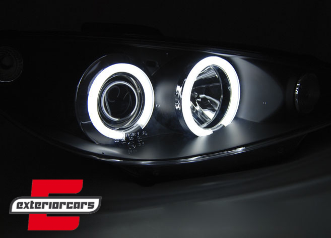 Prednja svjetla CCFL Angel Eyes (crna) / Peugeot 206 (2003-2009), LPPE29