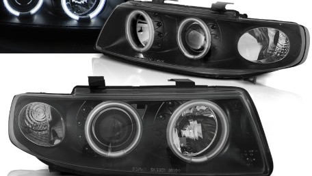 Prednja svjetla CCFL Angel Eyes (crna) / Seat Leon Toledo (1999-2004), LPSE36