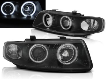 Prednja svjetla CCFL Angel Eyes (crna) / Seat Leon Toledo (1999-2004), LPSE36