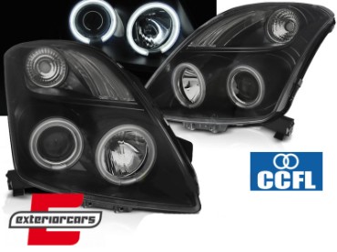 Prednja svjetla CCFL Angel Eyes (crna) / Suzuki Swift (05.2005-2010), LPSI06