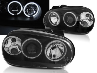 Prednja svjetla CCFL Angel Eyes (crna) / VW Golf 4 (1997-2005), LPVWN8