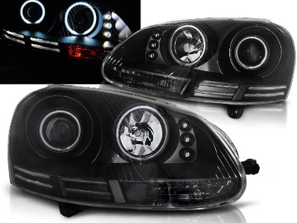 Prednja svjetla CCFL Angel Eyes (crna) / VW GOLF 5 / JETTA (2004-2009), LPVWJ1