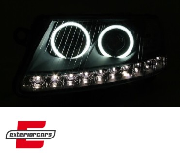 Prednja svjetla CCFL Angel Eyes LED DRL (crna) / Audi A6 C6 4F (04.2004-2008), LPAUA4