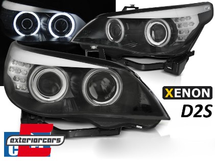 Prednja svjetla CCFL Angel Eyes LED žmigavci Xenon (crna) / BMW serije 5 E60 E61 (2003-2004), LPBMO9