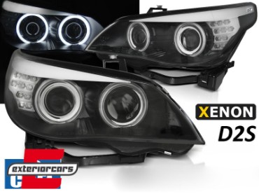 Prednja svjetla CCFL Angel Eyes LED žmigavci Xenon (crna) / BMW serije 5 E60 E61 (2003-2004), LPBMO9