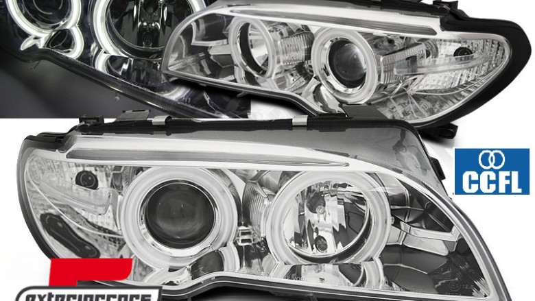 Prednja svjetla CCFL Angel Eyes Xenon (chrome) / BMW serije 3 E46 Coupe Cabrio (04.2003-2006), LPBMH4