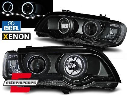 Prednja svjetla CCFL Angel Eyes XENON (crna) / BMW X5 E53 (1999-2003), LPBMC5