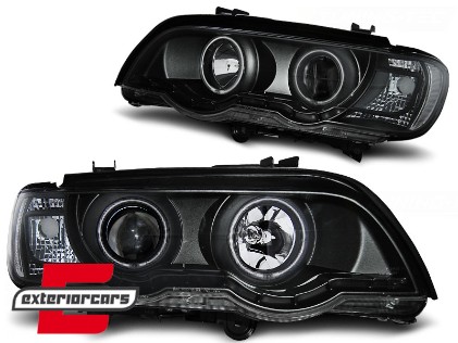 Prednja svjetla CCFL Angel Eyes XENON (crna) / BMW X5 E53 (1999-2003), LPBMC5