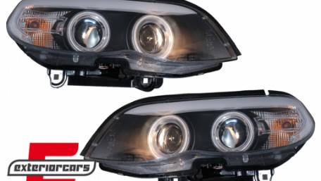 Prednja svjetla CCFL Angel Eyes Xenon (crna) / BMW X5 E53 LCI (2003-2006), LPBMD1