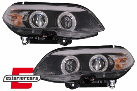 Prednja svjetla CCFL Angel Eyes Xenon (crna) / BMW X5 E53 LCI (2003-2006), LPBMD1