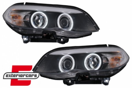 Prednja svjetla CCFL Angel Eyes Xenon (crna) / BMW X5 E53 LCI (2003-2006), LPBMD1