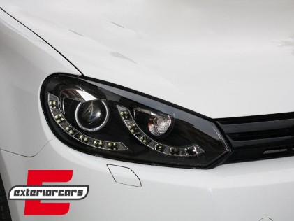 Prednja svjetla dvostruki True DRL (crna) / Volkswagen Golf 6 (10.2008-2012), LPVWI7
