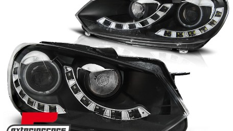 Prednja svjetla jednostruki True DRL (crna) / Volkswagen Golf 6 (10.2008-2012), LPVWI9