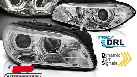 Prednja svjetla LED 3D Angel Eyes SEQ žmigavci Xenon (chrome) / BMW serije 5 F10 F11 (2011-2013), LPBMM3