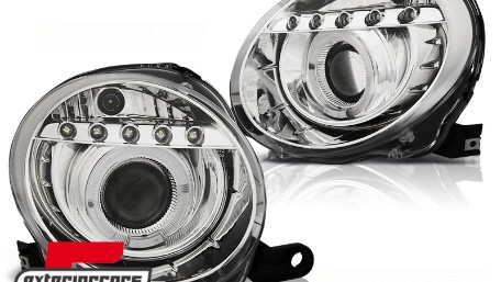 Prednja svjetla LED Angel Eye (chrome) / Fiat 500 (2007-2015), LPFI21