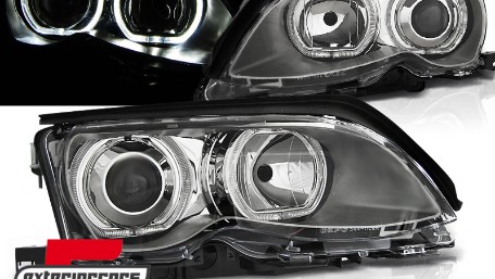 Prednja svjetla LED Angel Eyes (chrome) / BMW serije 3 E46 Facelift limuzina karavan (2001-2005), LPBMD7
