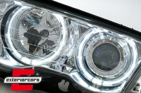 Prednja svjetla LED Angel Eyes (chrome) / BMW serije 3 E46 limuzina karavan (05.1998-08.2001), LPBMG0