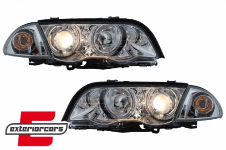 Prednja svjetla LED Angel Eyes (chrome) / BMW serije 3 E46 limuzina karavan (05.1998-08.2001), LPBMG0