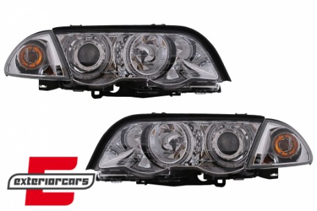 Prednja svjetla LED Angel Eyes (chrome) / BMW serije 3 E46 limuzina karavan (05.1998-08.2001), LPBMG0