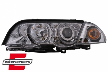 Prednja svjetla LED Angel Eyes (chrome) / BMW serije 3 E46 limuzina karavan (05.1998-08.2001), LPBMG0