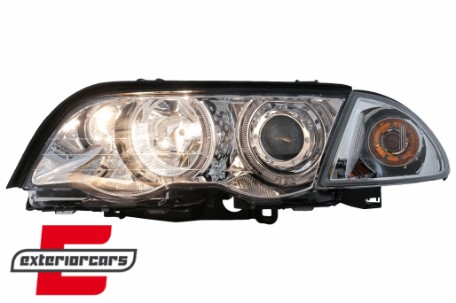 Prednja svjetla LED Angel Eyes (chrome) / BMW serije 3 E46 limuzina karavan (05.1998-08.2001), LPBMG0