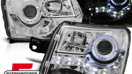 Prednja svjetla LED Angel Eyes (chrome) / Fiat Panda (2003-2012), LPFI13