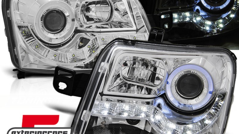Prednja svjetla LED Angel Eyes (chrome) / Fiat Panda (2003-2012), LPFI13