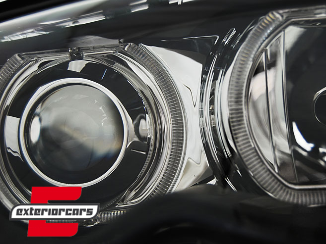 Prednja svjetla LED Angel Eyes (crna) / BMW serije 3 E46 Facelift limuzina karavan (2001-2005), LPBMD8