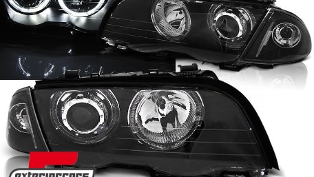 Prednja svjetla LED Angel Eyes (crna) / BMW serije 3 E46 limuzina karavan (05.1998-08.2001), LPBMG1
