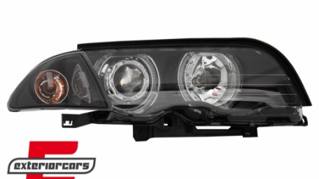 Prednja svjetla LED Angel Eyes (crna) / BMW serije 3 E46 limuzina karavan (05.1998-08.2001), LPBMG1