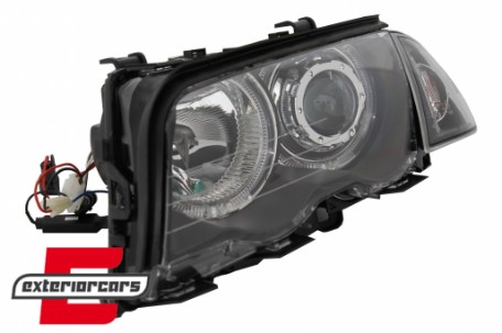 Prednja svjetla LED Angel Eyes (crna) / BMW serije 3 E46 limuzina karavan (05.1998-08.2001), LPBMG1