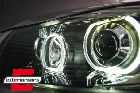 Prednja svjetla LED Angel Eyes (crna) / BMW serije 3 E90 limuzina E91 karavan (03.2005-2011), LPBME4
