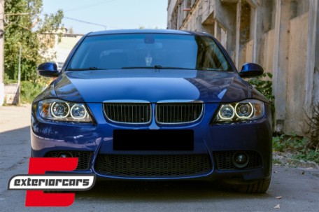Prednja svjetla LED Angel Eyes (crna) / BMW serije 3 E90 limuzina E91 karavan (03.2005-2011), LPBME4