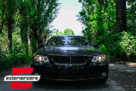 Prednja svjetla LED Angel Eyes (crna) / BMW serije 3 E90 limuzina E91 karavan (03.2005-2011), LPBME4