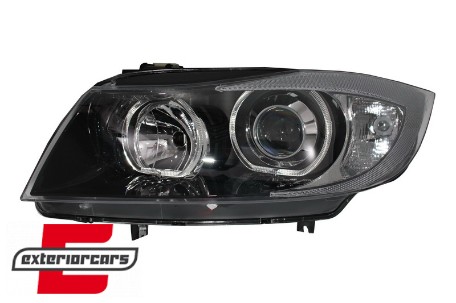 Prednja svjetla LED Angel Eyes (crna) / BMW serije 3 E90 limuzina E91 karavan (03.2005-2011), LPBME4