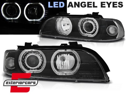 Prednja svjetla LED Angel Eyes (crna) / BMW serije 5 E39 (09.1995-06.2003), LPBME1