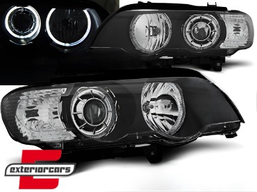 Prednja svjetla LED Angel Eyes (crna) / BMW X5 E53 (1999-2003), LPBMD2