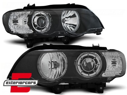 Prednja svjetla LED Angel Eyes (crna) / BMW X5 E53 (1999-2003), LPBMD2