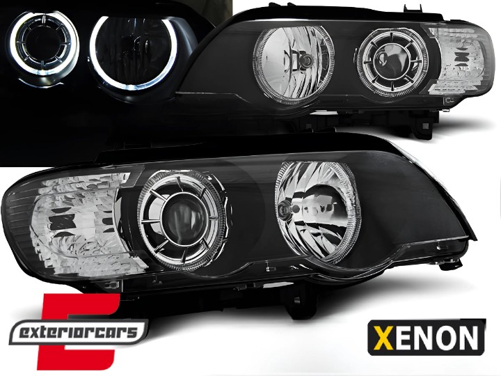 Prednja svjetla LED Angel Eyes XENON (crna) / BMW X5 E53 (1999-2003), LPBMD3