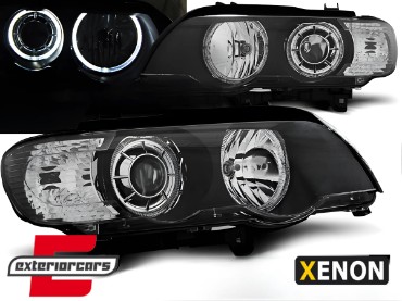 Prednja svjetla LED Angel Eyes XENON (crna) / BMW X5 E53 (1999-2003), LPBMD3