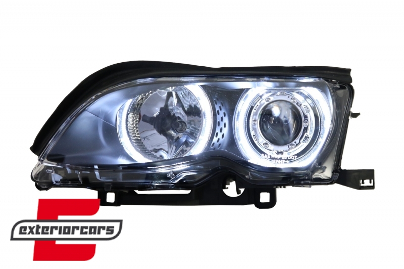 Prednja svjetla LED Angel Eyes Xenon look (crna) / BMW serije 3 E46 Facelift limuzina karavan (2001-2005), LPBMG3